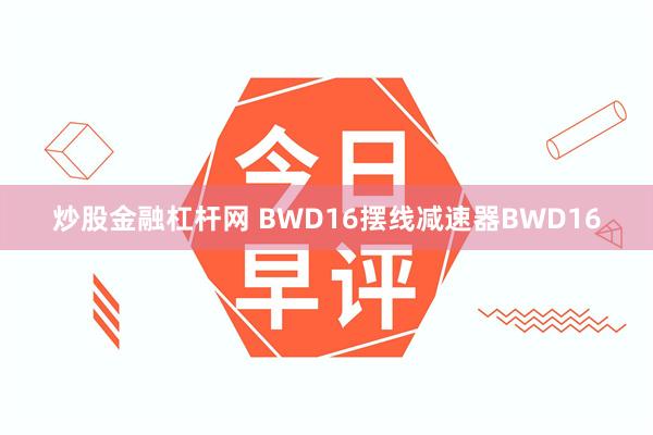 炒股金融杠杆网 BWD16摆线减速器BWD16