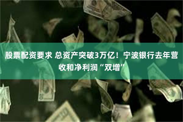 股票配资要求 总资产突破3万亿！宁波银行去年营收和净利润“双增”