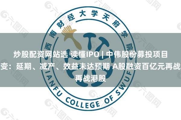 炒股配资网站选 读懂IPO | 中伟股份募投项目频生变：延期、减产、效益未达预期 A股融资百亿元再战港股