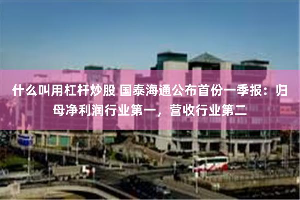 什么叫用杠杆炒股 国泰海通公布首份一季报：归母净利润行业第一，营收行业第二
