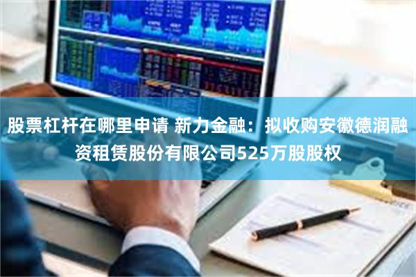 股票杠杆在哪里申请 新力金融：拟收购安徽德润融资租赁股份有限公司525万股股权