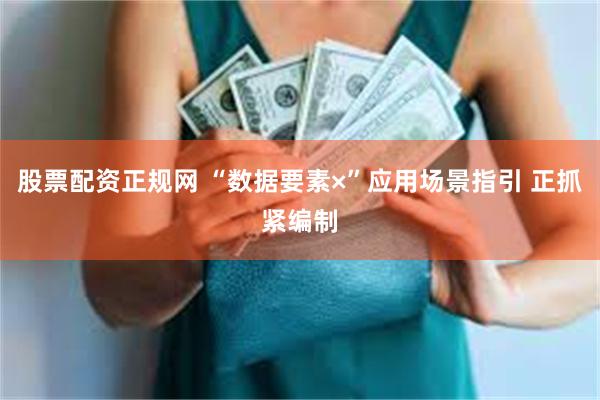 股票配资正规网 “数据要素×”应用场景指引 正抓紧编制